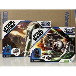 Star Wars Hasbro Disney Mission Fleet TIE Advanced And Firespray